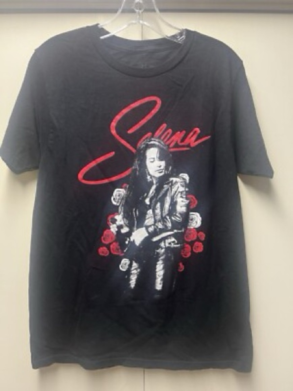 Selena Graphic Tee in Black with Red & White Print